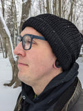 100% Alpaca Hat MAPLE - Alpaca Winter Hat in Black