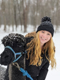 100% Alpaca Hat SILVER - Alpaca Winter Hat in Charcoal