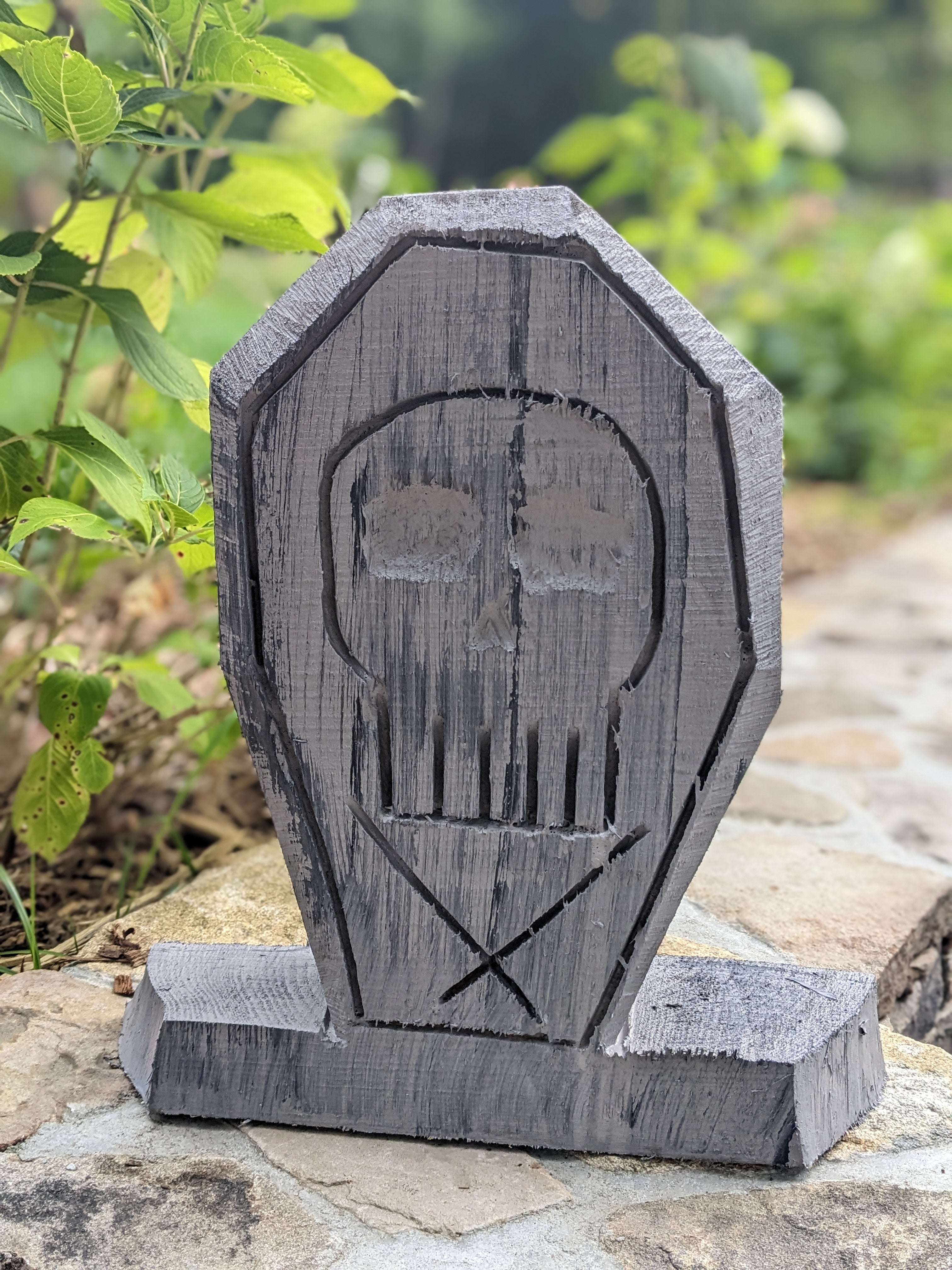 Chainsaw Carved Halloween Tombstone