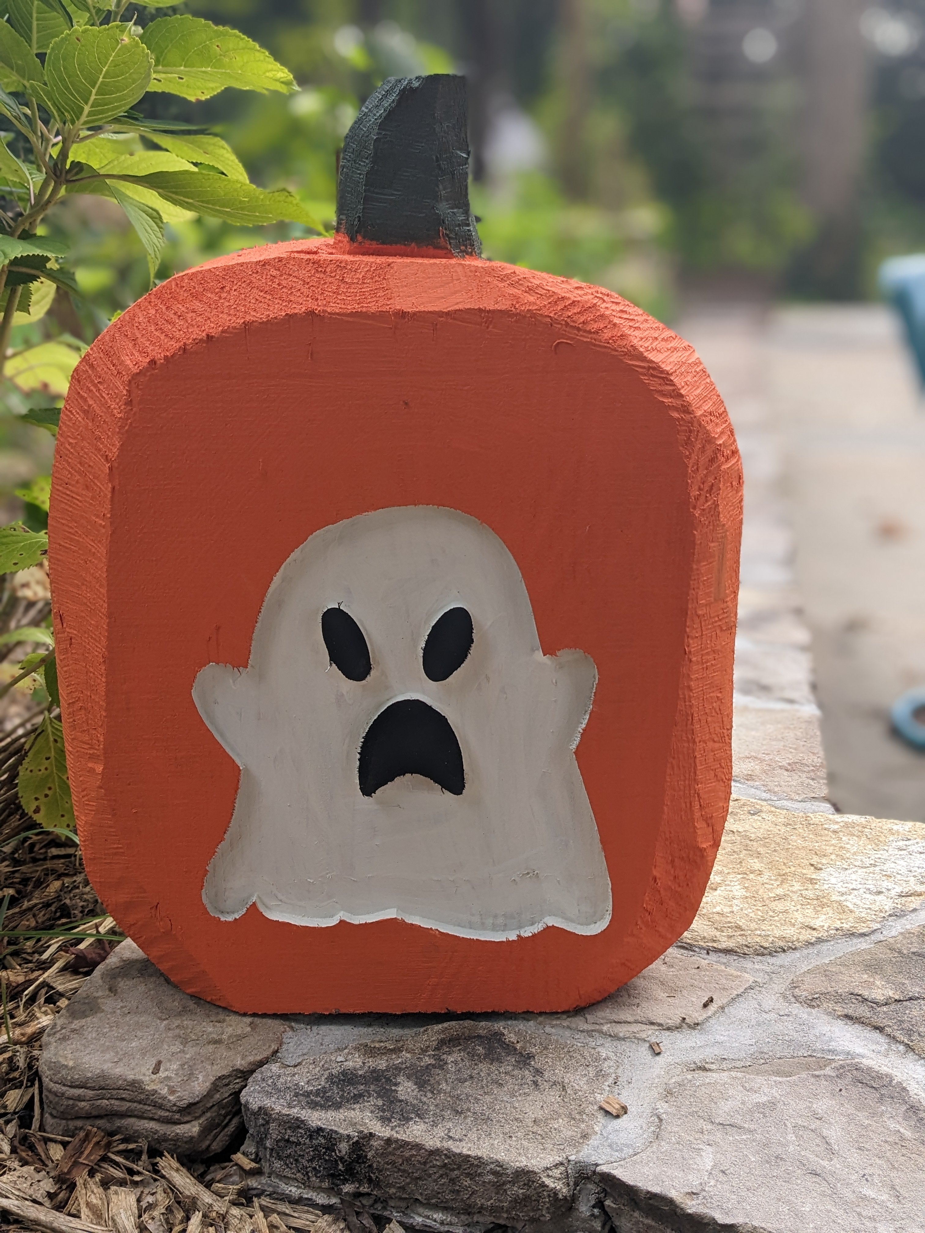 Chainsaw Carved and Engraved Pumpkin