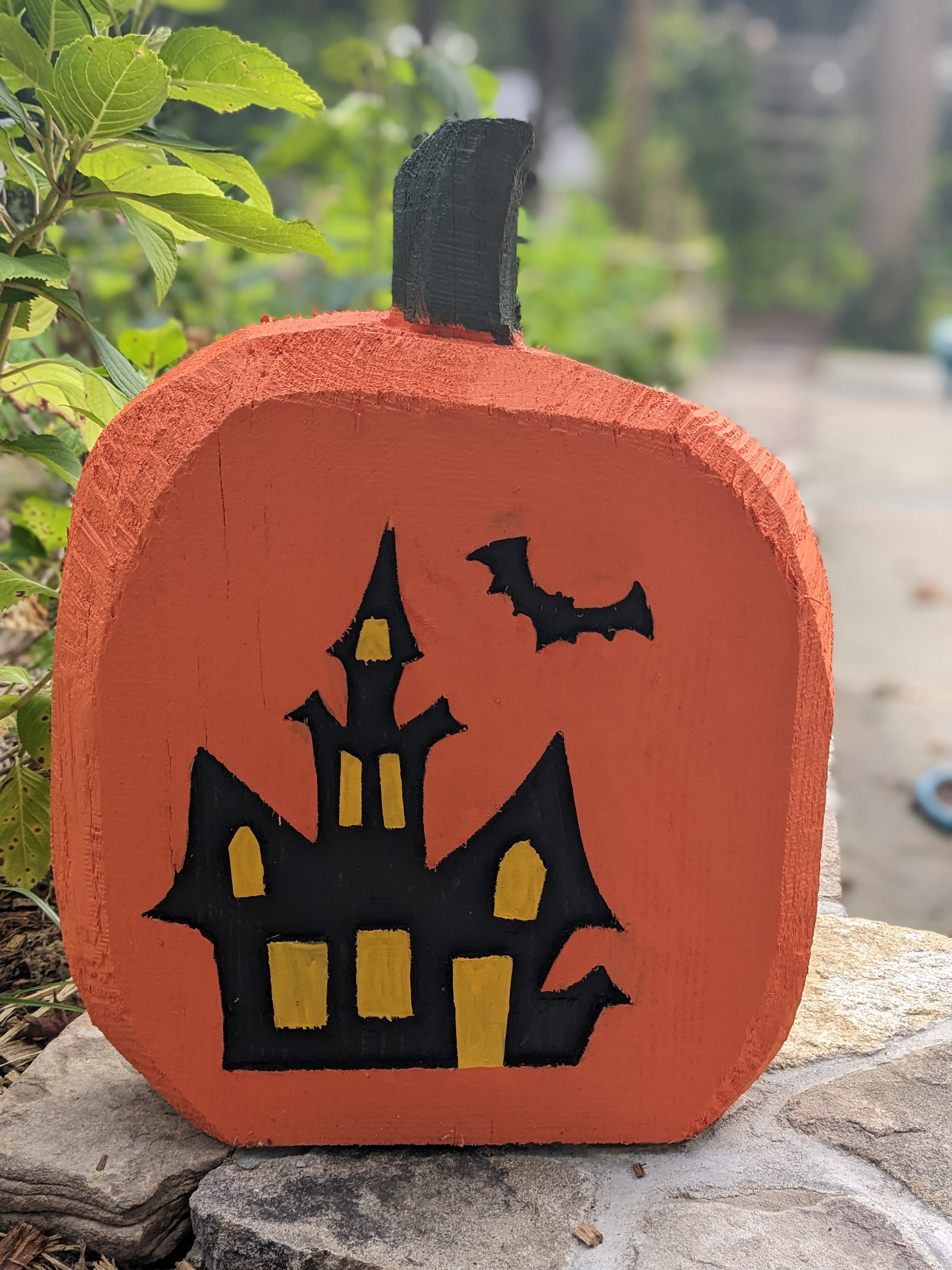 Chainsaw Carved and Engraved Pumpkin
