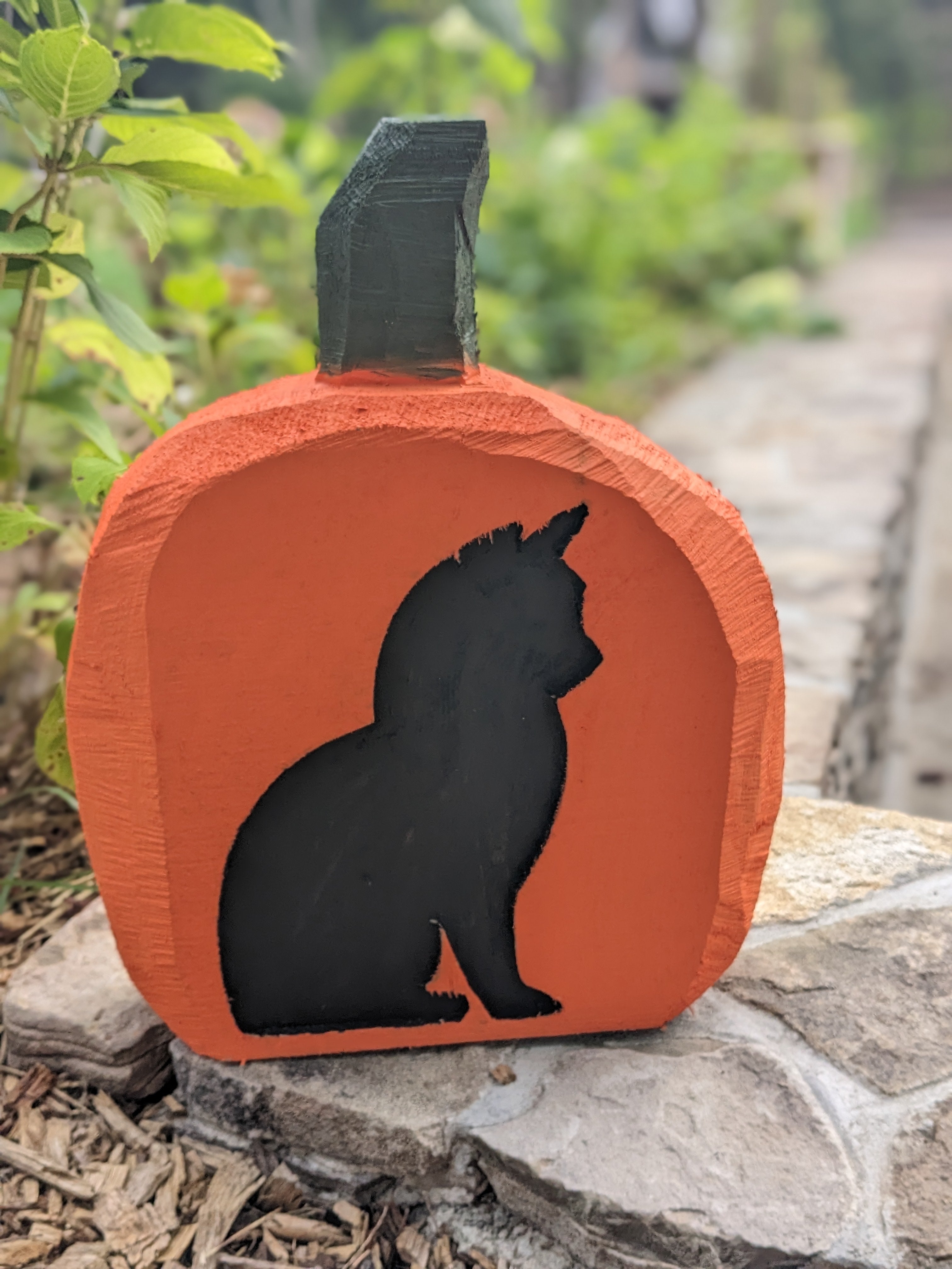 Chainsaw Carved and Engraved Pumpkin