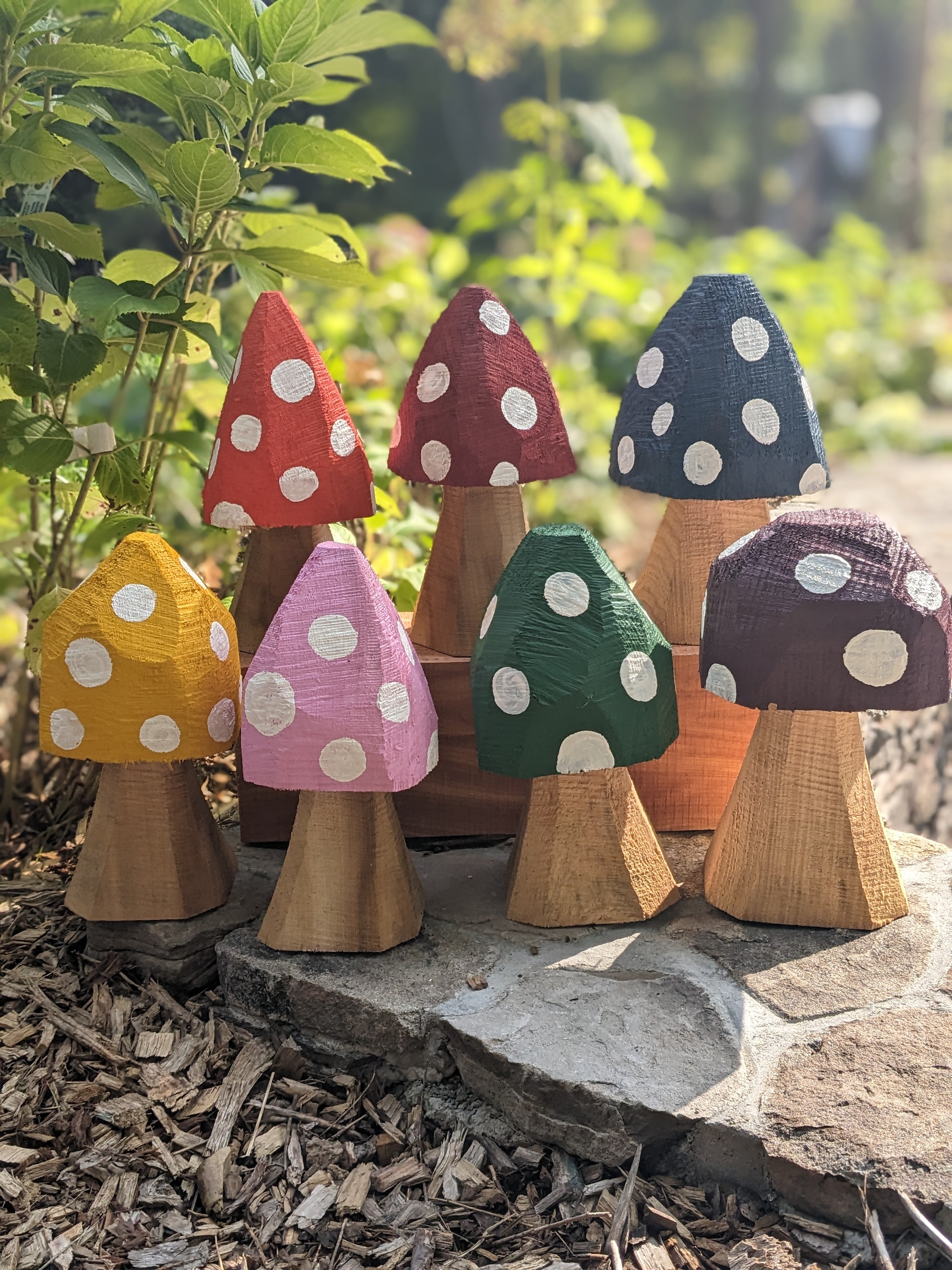 Mini Chainsaw-Carved Mushroom