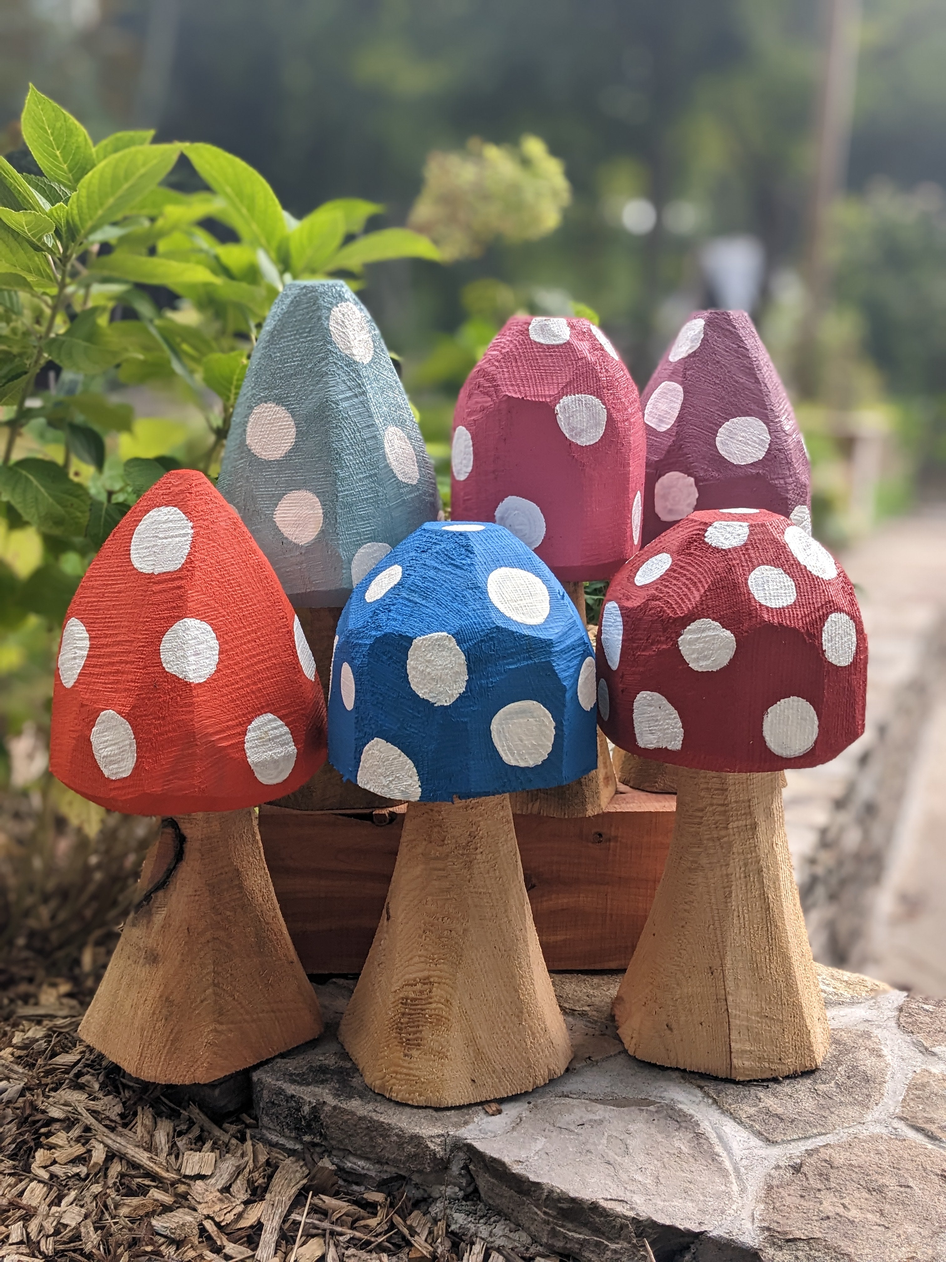 Regular Sized Chainsaw Carved Mushroom