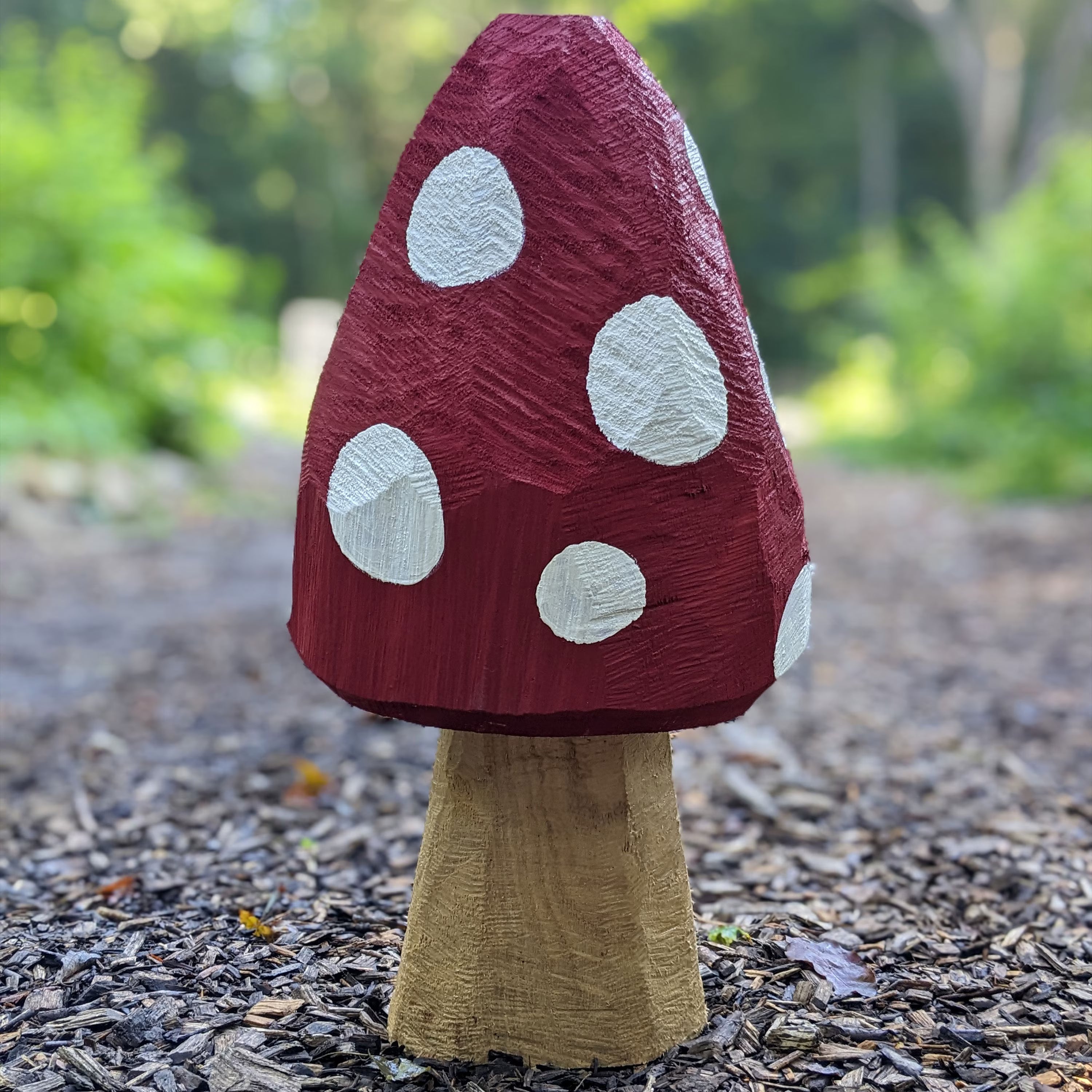 Mini Chainsaw-Carved Mushroom